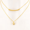 100% Stainless Steel Ball Tube Double Layer Chain Necklace collar choker For Women  Single Piece