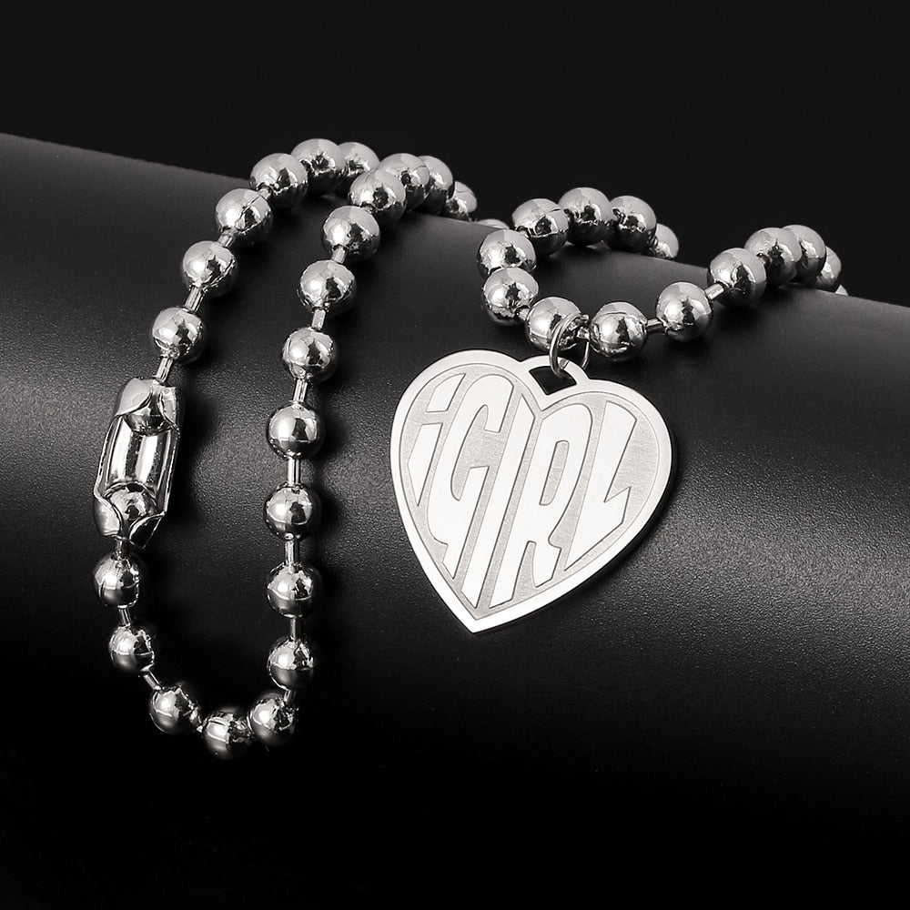 100% Stainless Steel Female Symbol Internet Girl She Devil Igirl Choker Necklace for Women Heavy Gothic Streetwear Chain Jewelry