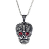 100% Stainless Steel Skull Head Titanium Steel Punk Pendant Necklace  Цепь На Шею Мужская  Goth Accessories