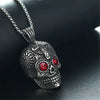 100% Stainless Steel Skull Head Titanium Steel Punk Pendant Necklace  Цепь На Шею Мужская  Goth Accessories