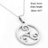 100% Stainless Steel Teen Wolf Necklaces Men Celtic Triple Spiral Druid Charm Necklace Women Triskele Charm Inspired Pendant