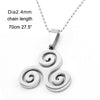 100% Stainless Steel Teen Wolf Necklaces Men Celtic Triple Spiral Druid Charm Necklace Women Triskele Charm Inspired Pendant