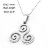 100% Stainless Steel Teen Wolf Necklaces Men Celtic Triple Spiral Druid Charm Necklace Women Triskele Charm Inspired Pendant