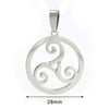 100% Stainless Steel Teen Wolf Necklaces Men Celtic Triple Spiral Druid Charm Necklace Women Triskele Charm Inspired Pendant