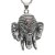 100% Stainless Steel Vintage Distressed Red Zircon Mascot Elephant Elephant God Buddha Titanium Steel Pendant Necklace