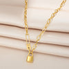 100% Stainless Steel lock catch Necklace For Women Gold Color Metal Lock Chunky Heavy Duty Chain Choker