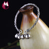 100% Sterling Silver 925 Bracelets For Women Thailand Style Handmade Twist Bells Bracelets & Bangles Fine Jewelry Bracelet SB17