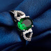 100% Sterling Silver Ring AAA Green Zircon Ring Charm Jewelry Woman Wedding Ring