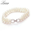 100% pearl couple bracelet 925 silver,white natural pearl strand bracelet women jewelry fine gift