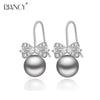 100% genuine black pearl earrings fashion jewelry 925 Sterling silver earrings for women wedding gift