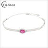 100% natural SI grade ruby silver bracelet 4 mm * 6 mm 0.5ct Africa Ruby bracelet 925 silver ruby jewelry romantic birthd gift