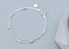 100% real. 925 Sterling silver Fine Jewelry Double rows Lucky bar &Polished round ball beads GEOMETRIC Bracelet GTLS607