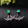 100% real emerald stud earrings for wedding 3 mm*3 mm VS grade emerald silver earrings solid 925 sterling silver emerald jewelry