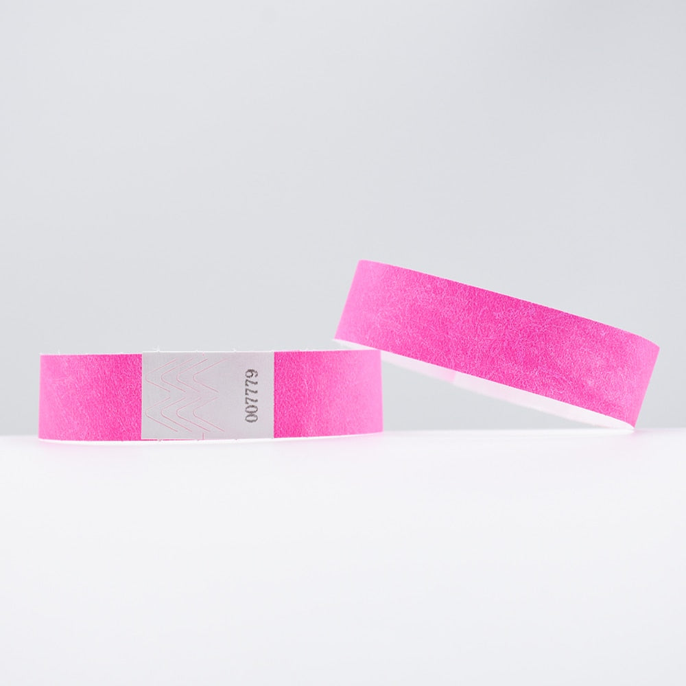 100PCS Tear-Resistant Waterproof DuPont Tyvek Paper Wrist Strap Party Bracelet Multicolored Event Ticket Wristbands