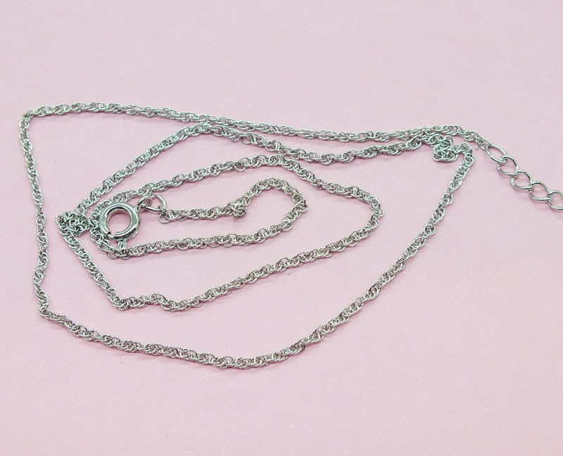 100pcs 1mm Stainless Steel Classic Chain Necklace For Man Women Stainless Steel Jewelry 40cm