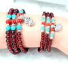 108 Beads Natural Crystal Bracelet Brazil Prayer 4-6mm Red Bead Multi-Layer Rosary Garnet Bracelet Random Delivery