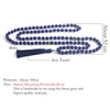 108 Mala 8MM Lapis Lazuli & Green Malachite Beaded Knotted Necklace Men and Women Blessing Charm Jewelry Long Tassel