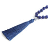 108 Mala 8MM Lapis Lazuli & Green Malachite Beaded Knotted Necklace Men and Women Blessing Charm Jewelry Long Tassel
