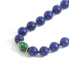 108 Mala 8MM Lapis Lazuli & Green Malachite Beaded Knotted Necklace Men and Women Blessing Charm Jewelry Long Tassel
