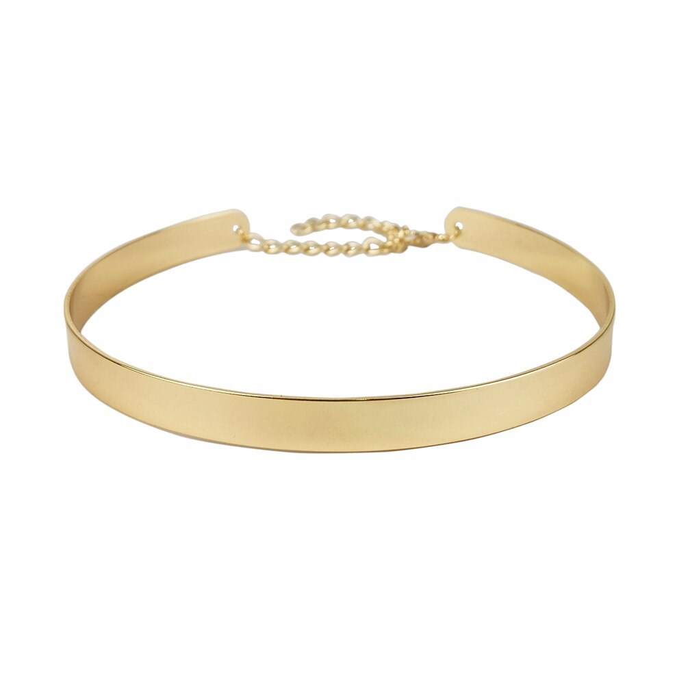 10MM Metal Cuff Collar Torques Necklaces Simple Choker Necklace Vintage Jewelry Minimalism Gift Party Accessories UKMOC