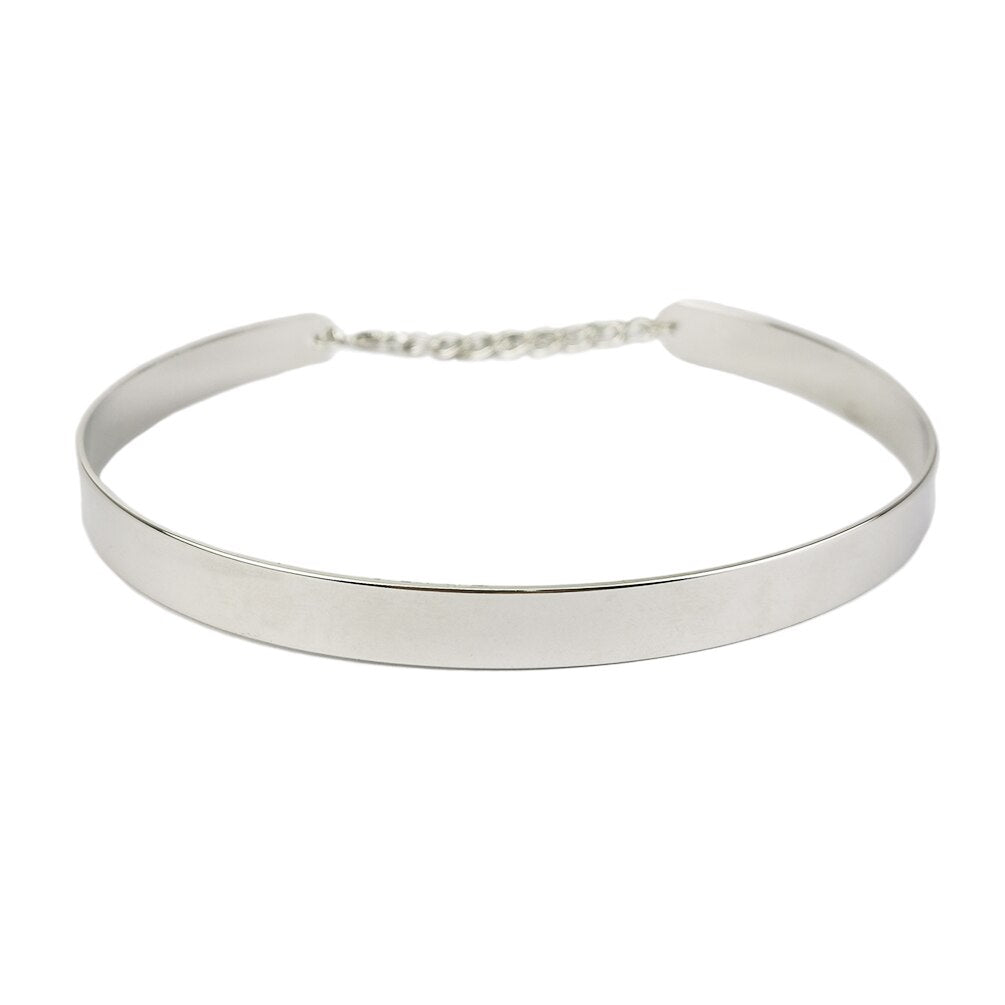 10MM Metal Cuff Collar Torques Necklaces Simple Choker Necklace Vintage Jewelry Minimalism Gift Party Accessories UKMOC