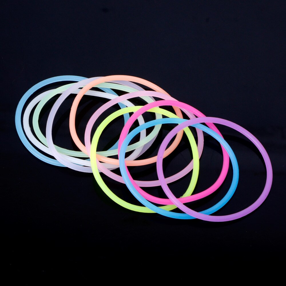 10PCS/20 PCS Night Luminous Bracelets Wristband Gummy Silicone DIY Rubber Hairbands