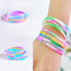 10PCS Child Luminous Silicone Bracelet Candy-Colored Letters Movement Bracelet  Printing Rubber Wrist Strap  Baby Jewelry