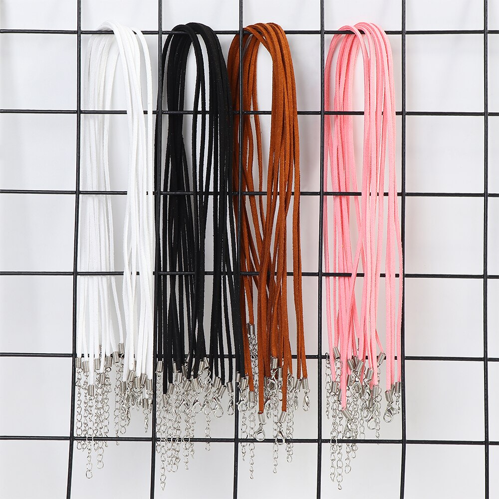 10PCS Jewelry Solid Color Faux Suede Leather Cord String Rope Necklace Thread Choker Necklace DIY Jewelry Accessories