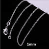 10PCS 925 Stamped silver 1MM circle chain necklace for women party wedding accessories jewelry gifts