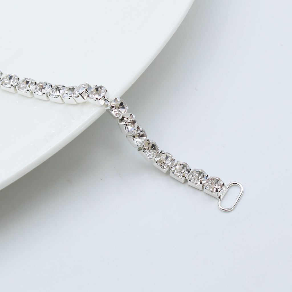 10Pcs 3cm/16cm Single Row S28 Rhinestone Decoration Chain/Bikini Connector Buckles For Shoulder Strap Clothing Dress Accessories