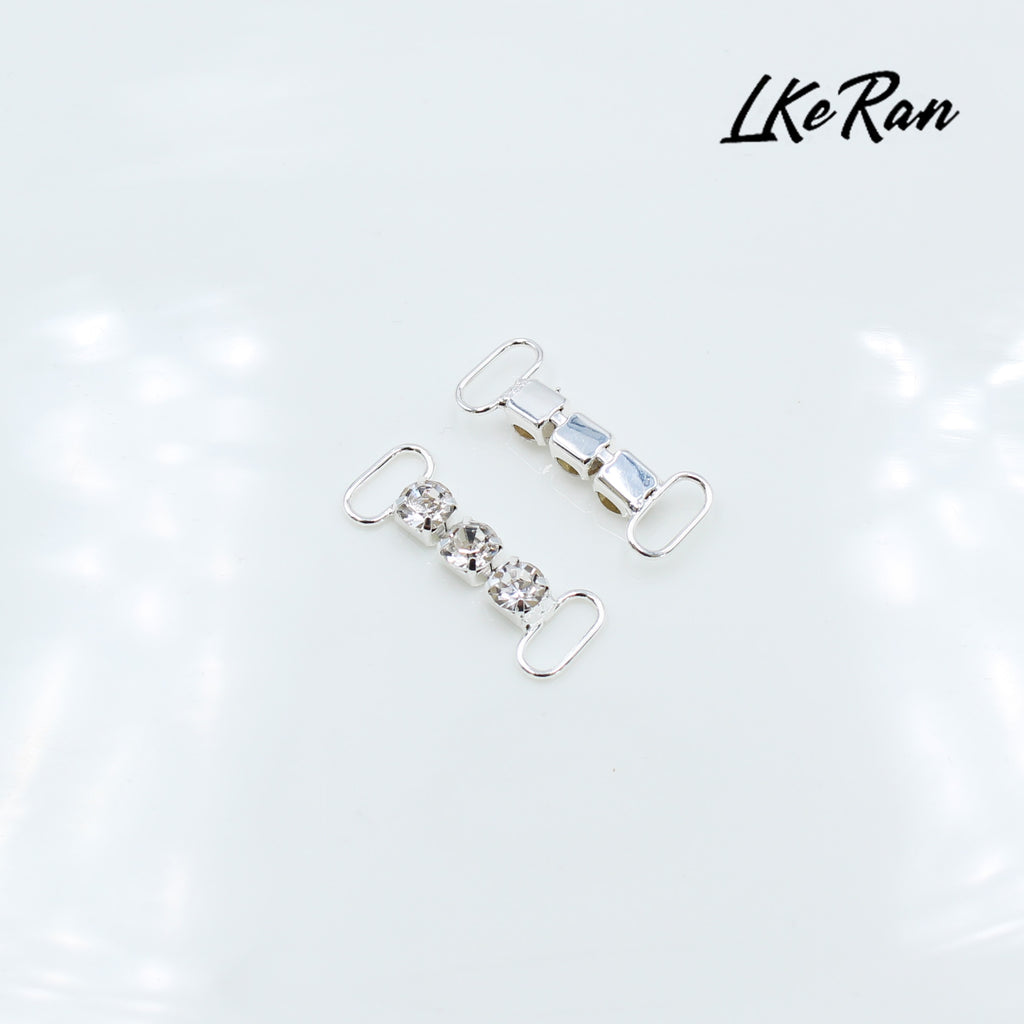 10Pcs 3cm/16cm Single Row S28 Rhinestone Decoration Chain/Bikini Connector Buckles For Shoulder Strap Clothing Dress Accessories