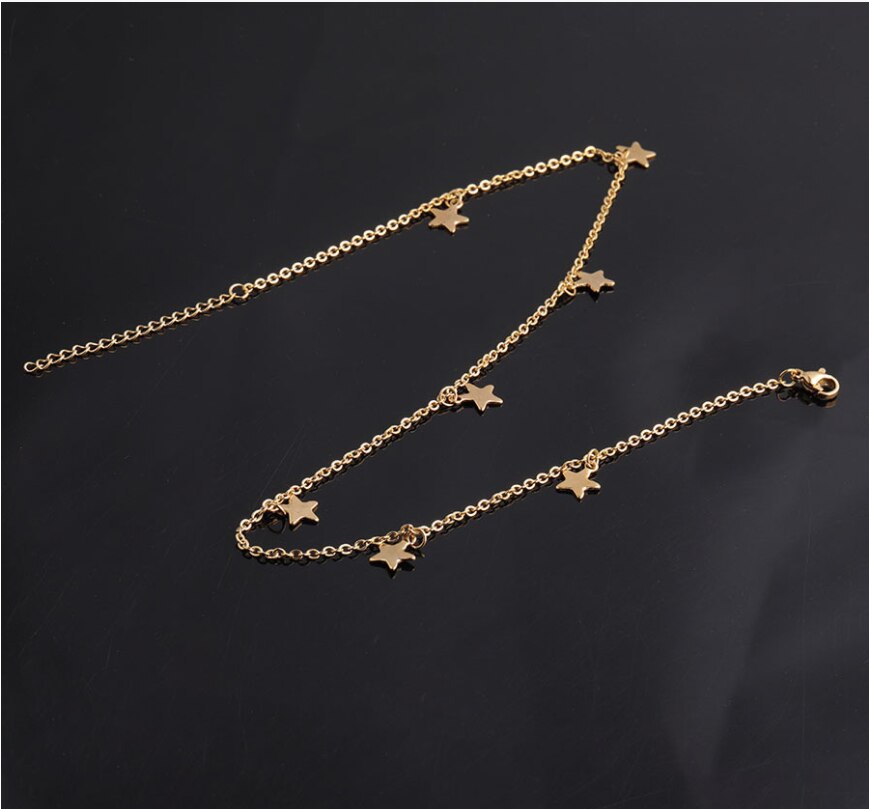 10Pcs/Lot Best-selling 7 Star Short Necklace With Stainless Steel Pentagram Clavicle Chain