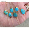 10Pcs Necklace Boho Rough Cut Freeform Turquoises Gold Fill Necklace Filled Minimalist Rustic Turquoises 18inch-32inch NM14799