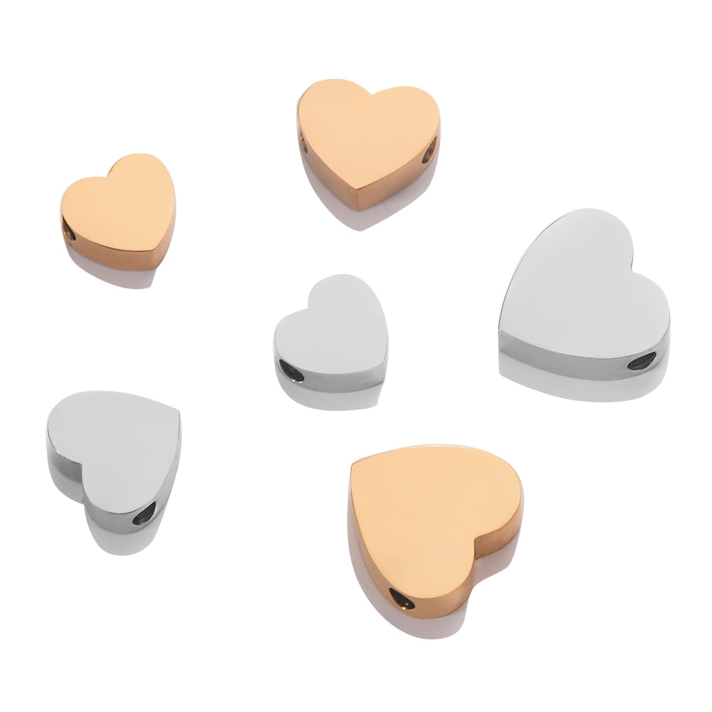 10Pcs Stainless Steel Heart Shape Blank Stamping Pendants Charms DIY For Bracelet Necklace Jewelry Making