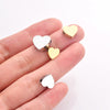 10Pcs Stainless Steel Heart Shape Blank Stamping Pendants Charms DIY For Bracelet Necklace Jewelry Making