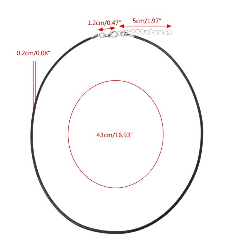 10Pcs  Black Silk Leather Cord Chain Necklace with Lobster Claw Clasp