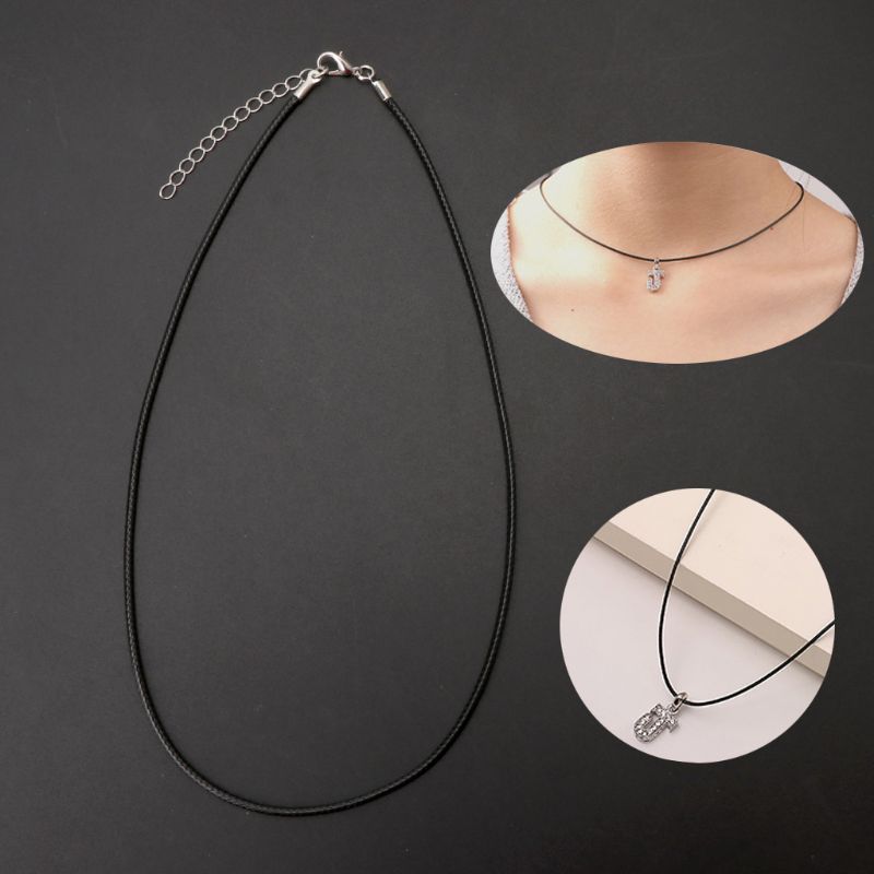 10Pcs  Black Silk Leather Cord Chain Necklace with Lobster Claw Clasp