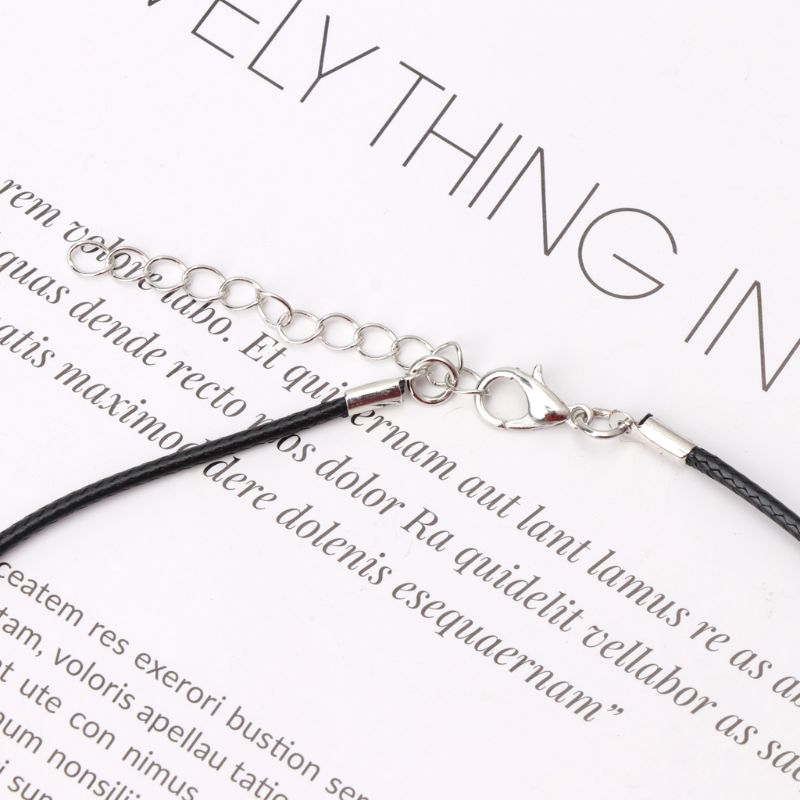 10Pcs  Black Silk Leather Cord Chain Necklace with Lobster Claw Clasp