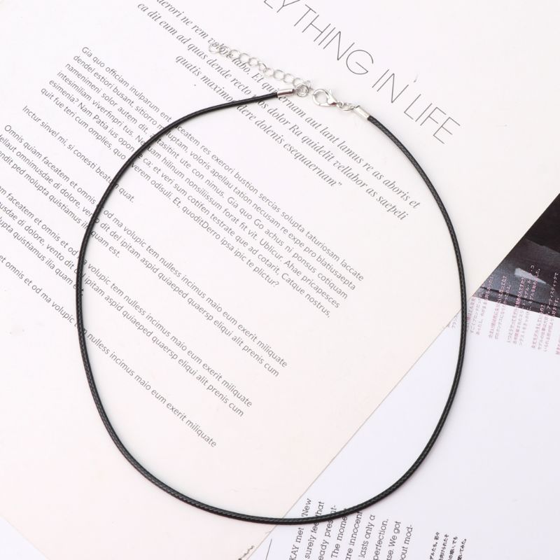 10Pcs  Black Silk Leather Cord Chain Necklace with Lobster Claw Clasp