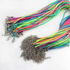 10Pcs/bundle Real Handmade Leather Adjustable Braided Rope Necklaces Pendant Charms Findings Lobster Clasp String Cord