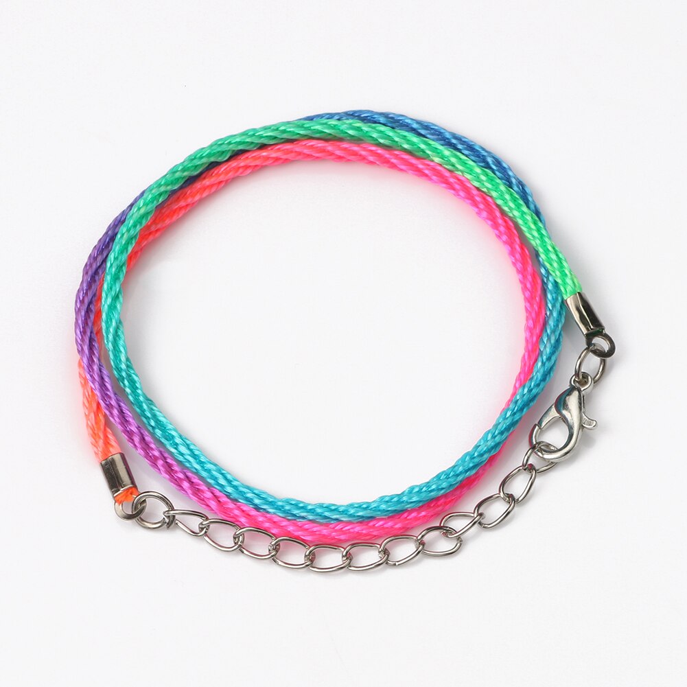 10Pcs/bundle Real Handmade Leather Adjustable Braided Rope Necklaces Pendant Charms Findings Lobster Clasp String Cord