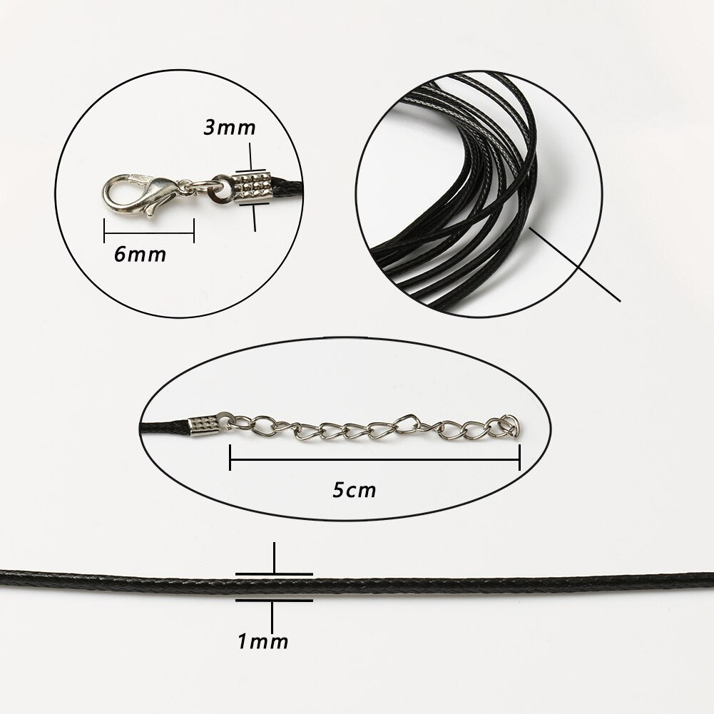 10Pcs/bundle Real Handmade Leather Adjustable Braided Rope Necklaces Pendant Charms Findings Lobster Clasp String Cord