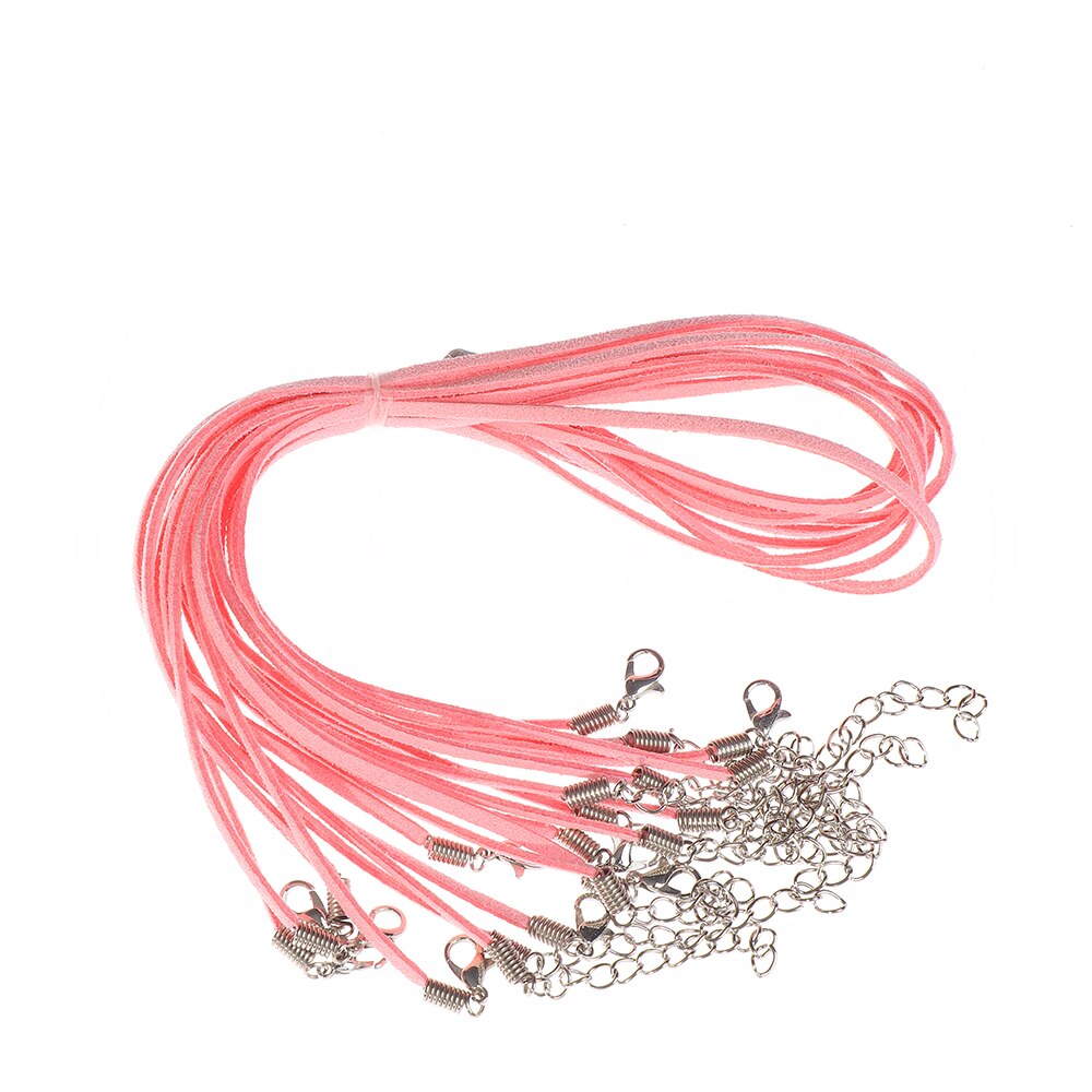 10Pcs/lot 2.7mm Suede Leather Cord Lobster Clasp String Adjustable Braided Rope For Bracelets Necklace DIY Jewelry Making