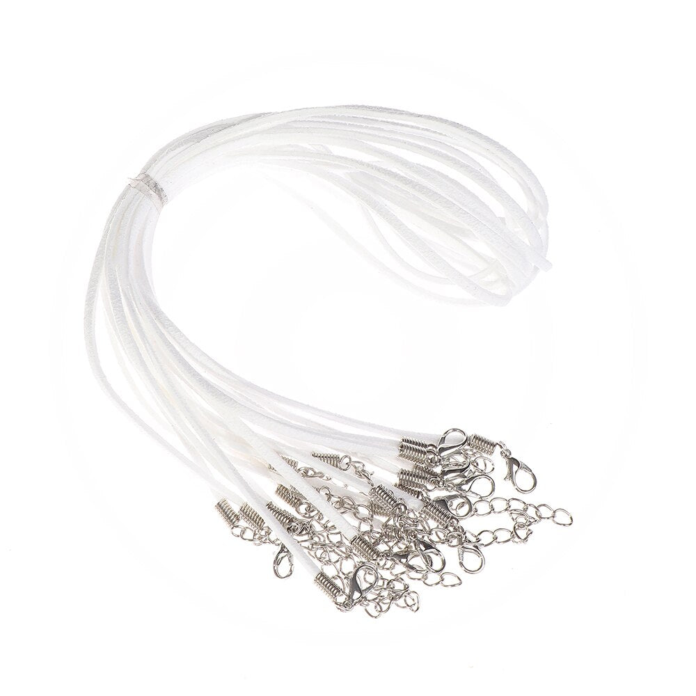 10Pcs/lot 2.7mm Suede Leather Cord Lobster Clasp String Adjustable Braided Rope For Bracelets Necklace DIY Jewelry Making