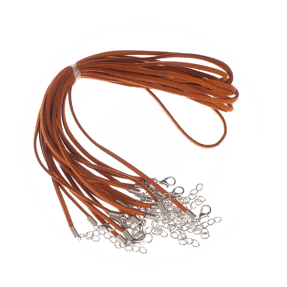 10Pcs/lot 2.7mm Suede Leather Cord Lobster Clasp String Adjustable Braided Rope For Bracelets Necklace DIY Jewelry Making