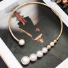 10Pcs/lot Simulated Pearl Torques Choker Necklace For Women Metal Statement Bib Collar Necklace Accessories Jewelry