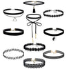 10Pieces  Choker Necklace Set Stretch Velvet Classic Gothic Tattoo Lace Choker Necklace Pendant Gift Accessories Collare