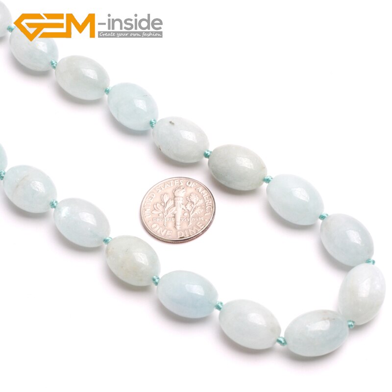 10X14MM GEM-inside Oval Aquamarin e Necklace DIY Necklace Symbol Of Serenity, Bravery And Wisdom Birthstone Of March Gift