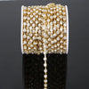 10Yards Clear Crystal Intensive Gold Base Style Beauty Accessory Sew On Rhinestone Chain