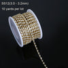 10Yards Clear Crystal Intensive Gold Base Style Beauty Accessory Sew On Rhinestone Chain